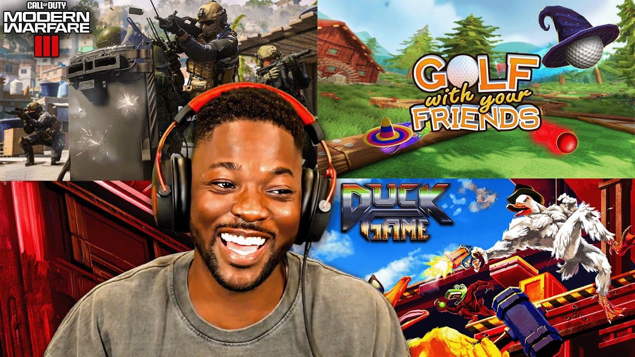 IS HE EVER GOING TO BE GOOD AT THIS GAME?! (MW3, Golf w Friends, Duck Game)